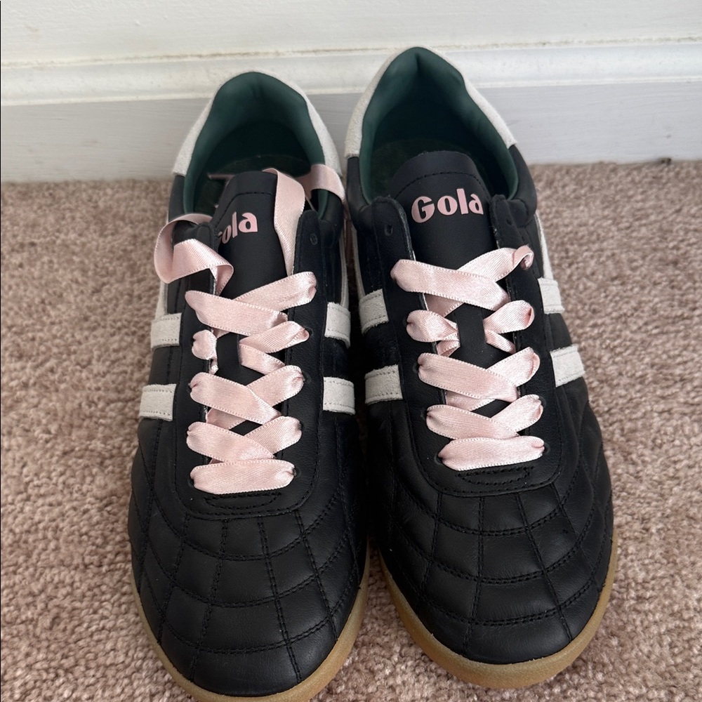 Gola Women's Black Sneakers with Pink and White Details